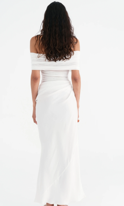 Benni Nico Off Shoulder Maxi White