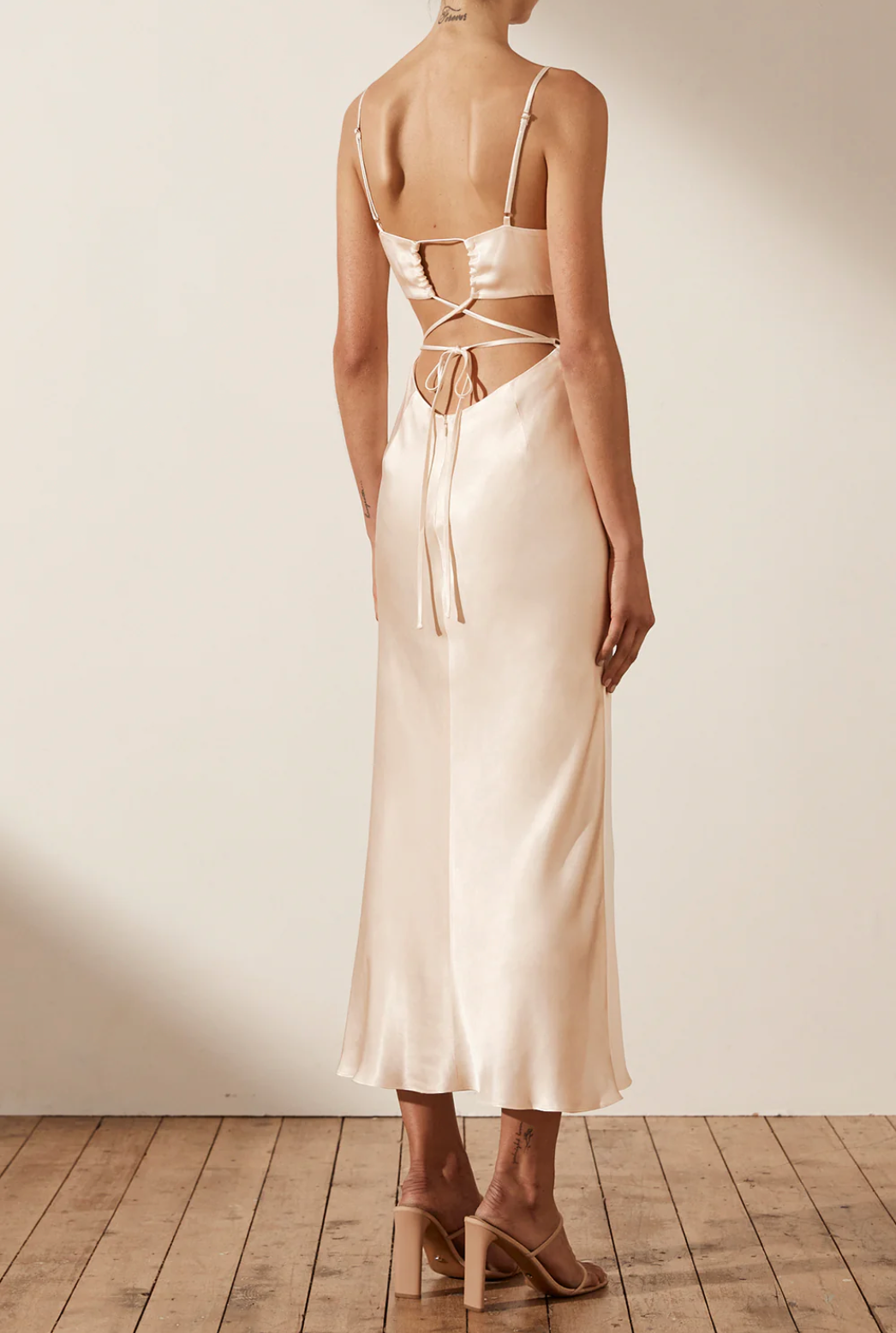 La Lune Backless Midi Dress | Cream