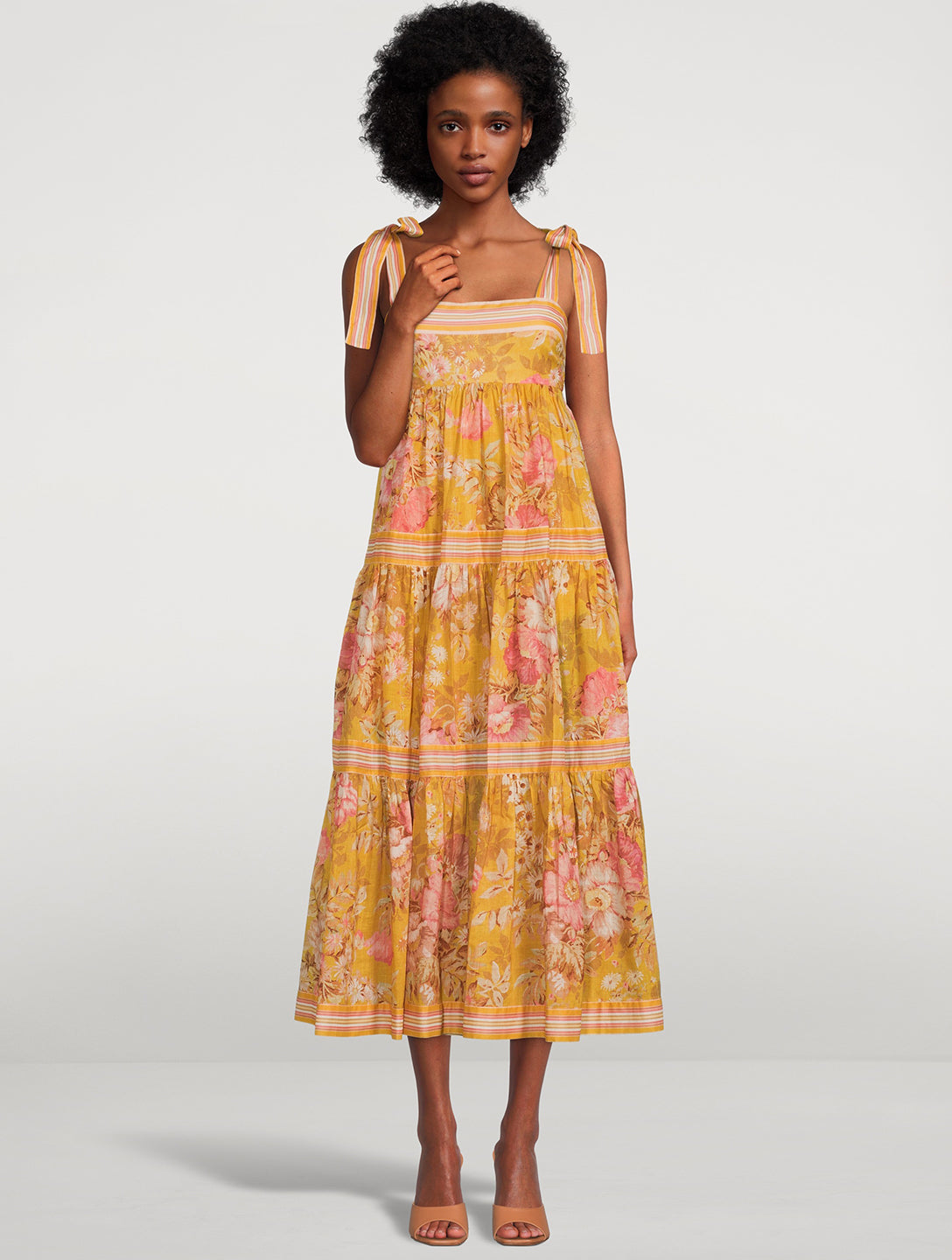 Pattie Shoulder Tie Midi Dress