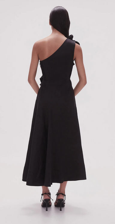 AJE Adelia Ruffle Dress Black