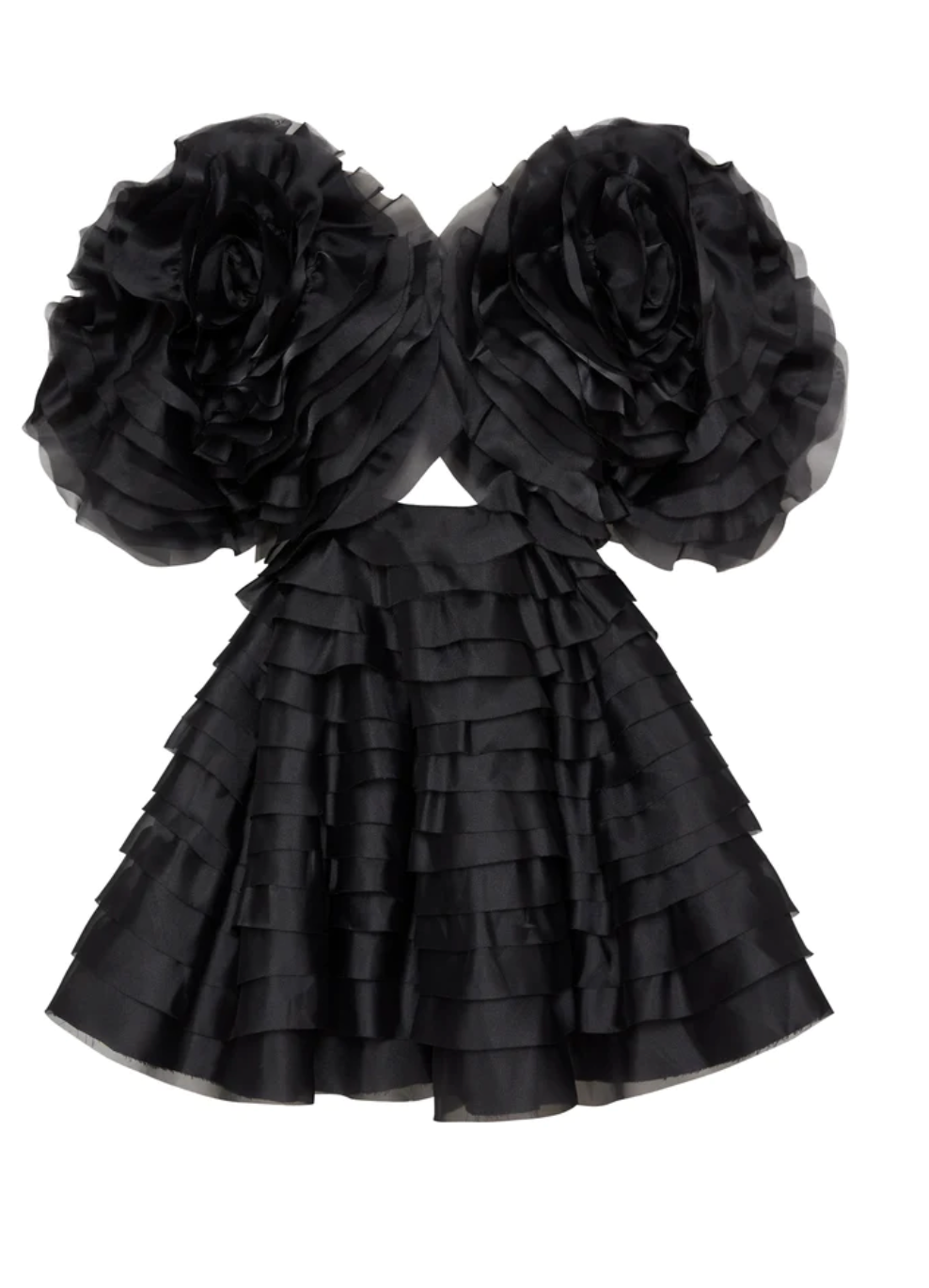 Amour Ruffle Mini Dress | Black