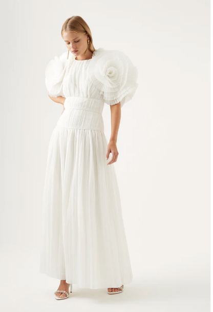 Expressive Pleated Maxi Dress
